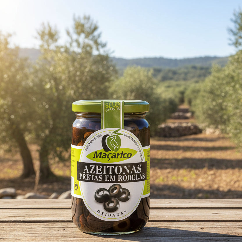 Black Olives Macarico Sliced Jar 165g